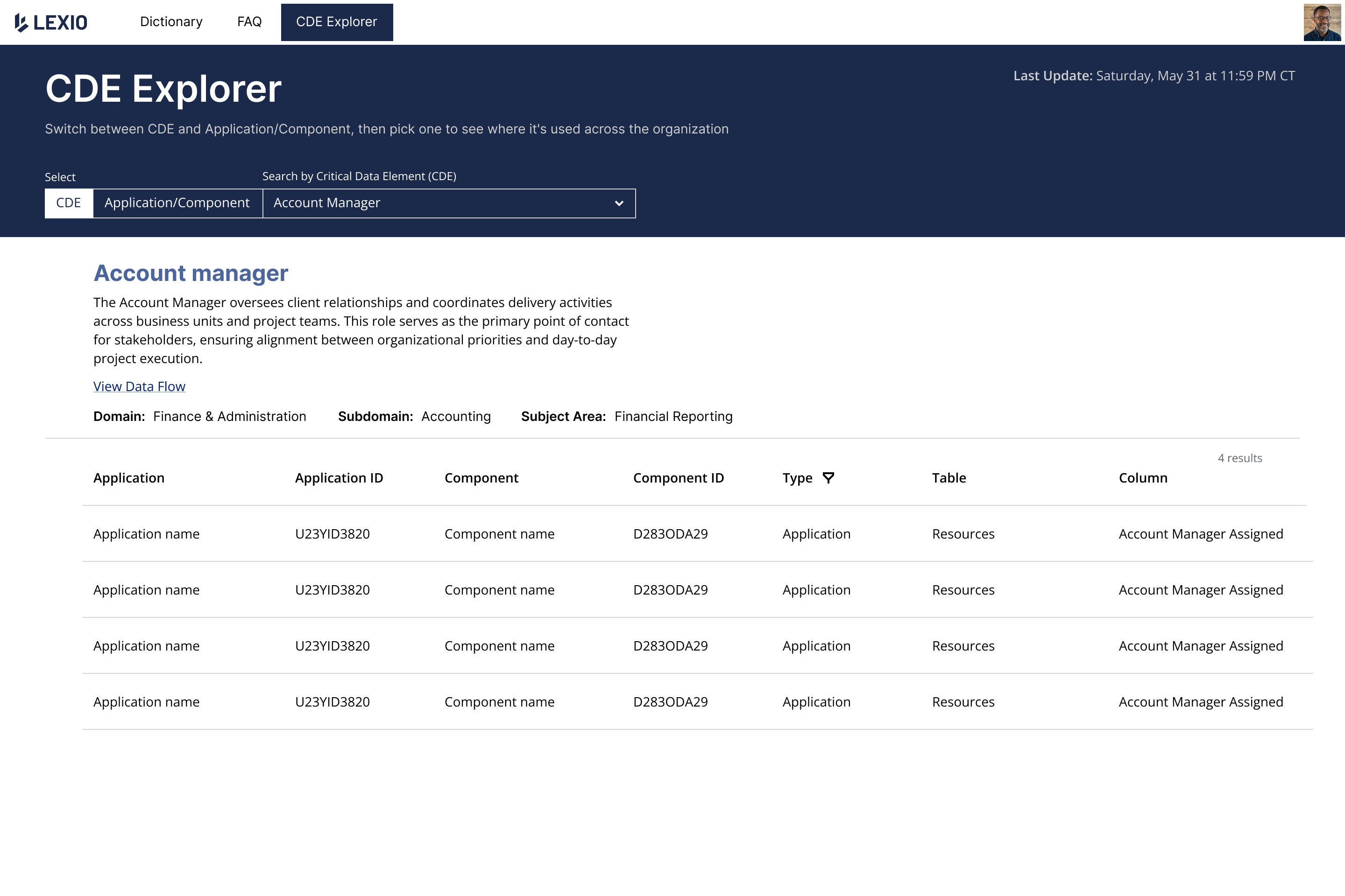 CDE Explorer - Search by CDE