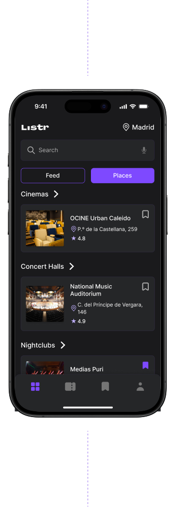 Places screen